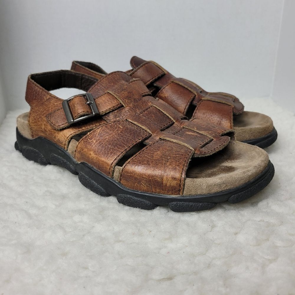 Clarks Active Air Men's Size 12 Sandals Brown Open Toe Slingback Fisherman